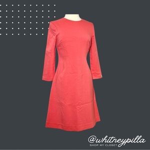 Kate Spade Pink 3/4 sleeve Structured Classic Shift dress  - Women’s size 6